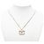 Collana con pendente Chanel Gold CC in ottone e strass D'oro - vista 7