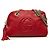 Borsa a tracolla Gucci Soho con catena e zip in pelle di vitello rossa Rosso