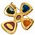Broche Gripoix multicolor bañado en oro Chanel Gold CC Dorado - vista 2