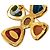 Broche Gripoix multicolor bañado en oro Chanel Gold CC Dorado - vista 3