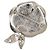 Spilla Chanel Silver CC in ottone smaltato Strass Camelia Argento - vista 3