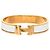 Hermès Clic H Armband PM schmal, weißer Emaille