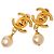 Orecchini a clip Chanel Gold CC placcati oro con perle sintetiche e chiusura turn lock Bianco D'oro