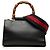 Borsa Gucci Mini Nappa Bamboo Web Nymphaea nera con manico superiore Nero
