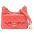 Chanel Borsa Hobo Wavy CC in vitello graffiato lucido rosa Small