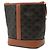 Céline Borsa a secchiello Celine Small Triomphe in tela rivestita marrone Marrone scuro - vista 2