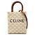 Céline Celine Bolso Satchel Vertical Mini Triomphe de lona revestida blanca Blanco Crudo