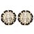 Orecchini a clip rotondi Chanel Gold CC placcati oro in pelle intrecciata, strass e perle finte D'oro