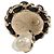 Orecchini a clip rotondi Chanel Gold CC placcati oro in pelle intrecciata, strass e perle finte D'oro - vista 3