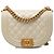 Borsa Chanel Boy Small in pelle caviar matelassé bianca Bianco Crudo