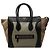Céline Celine Mini Luggage Tote in pelle di vitello tricolore e camoscio marrone Cachi
