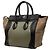 Céline Celine Mini Luggage Tote in pelle di vitello tricolore e camoscio marrone Cachi - vista 2