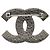 Spilla Chanel CC in smalto nero e ottone - vista 3