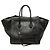 Céline Celine Black Medium Croc Embossed Leather Luggage Phantom Tote Nero