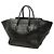 Céline Celine Black Medium Croc Embossed Leather Luggage Phantom Tote Nero - vista 2