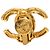 Pendientes de clip Chanel Gold CC chapados en oro texturizados Dorado - vista 3