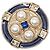 Spilla rotonda Chanel Gold CC in resina placcata oro e perle sintetiche D'oro