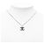 Collana Chanel Logo CC in smalto e ottone argentato - vista 7