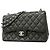 Borsa a tracolla Chanel in pelle d'agnello nera Nero