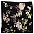 Carré in seta Chopard con stampa floreale nera Nero Rosa Bianco Verde