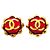 Orecchini a clip Chanel Oro e Rosso D'oro