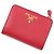 Cartera Prada bi-fold en piel roja