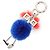 Charm per borsa Fendi Witches Fur Rosso Blu - vista 3
