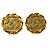 Chanel Vintage CC Round Clip-On Metal with Crystals D'oro