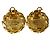 Chanel Vintage CC Round Clip-On Metal with Crystals D'oro - vista 2
