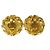 Chanel Vintage CC Round Clip-On Metal with Crystals D'oro - vista 4