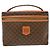 Céline Celine Top Handle Vanity Box Triomphe Coated Canvas Marrone