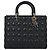 Dior Lady Large Tasche aus schwarzem Lammleder