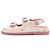 Chanel Sandali da donna in pelle CC Velcro White Pink Camellia Bianco