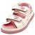 Chanel Sandali da donna in pelle CC Velcro White Pink Camellia Bianco - vista 2