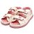 Chanel Sandali da donna in pelle CC Velcro White Pink Camellia Bianco - vista 3