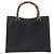 GUCCI Bolsa de Mão Bamboo Couro Preto Tom Dourado - vista 2