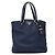 Prada Borsa a tracolla Navy Vitello Daino con cerniera laterale Blu