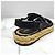 Chanel Sandali in mesh e rafia con Velcro Nero - vista 6