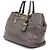 Prada Borsa Tote e a tracolla in pelle di vitello morbida grigia con logo dorato Marrone - vista 2
