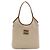 Miu Miu Borsa a tracolla Ivy Canvas con logo ricamato Beige ACRN Marrone