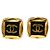 Chanel Vintage CC Square Clip-On Metal D'oro
