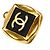 Chanel Vintage CC Square Clip-On Metal D'oro - vista 4