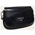 Prada Borsa a tracolla e crossbody con patta in pelle spazzolata nera Nero - vista 3