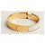 Hermès Bracciale Rigido Click Blanc Gold White Bianco - vista 3