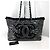 Chanel Borsa Shopper a Spalla in Tweed e PVC con Catena Nera Nero - vista 2