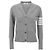 Thom Browne Milan Classic V-Ausschnitt Wollcardigan Hellgrau Braun