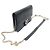 Gucci Mini Clutch Bandolera de Cuero Negro con Cadena GG Entrelazada - vista 3
