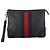 Gucci Clutch GG Supreme Web con tracolla da polso Nero
