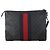 Gucci Clutch GG Supreme Web con tracolla da polso Nero - vista 3