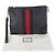 Gucci Clutch GG Supreme Web con tracolla da polso Nero - vista 8